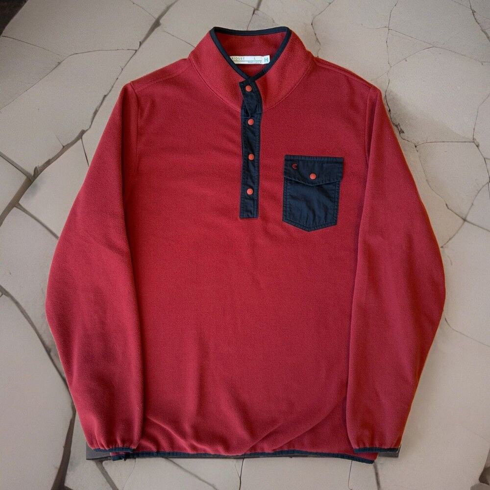 Criquet Snap Pullover Large Red Fleece Pullover Outerwear Austin Texas